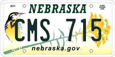 NE license plate CMS715