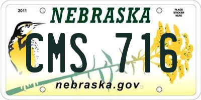 NE license plate CMS716