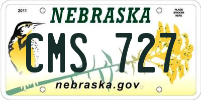 NE license plate CMS727