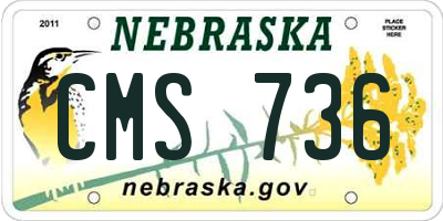 NE license plate CMS736