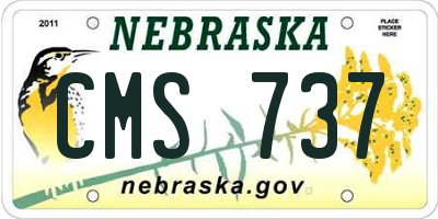 NE license plate CMS737