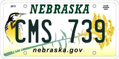 NE license plate CMS739