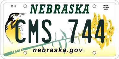 NE license plate CMS744