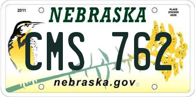 NE license plate CMS762