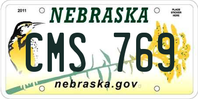 NE license plate CMS769
