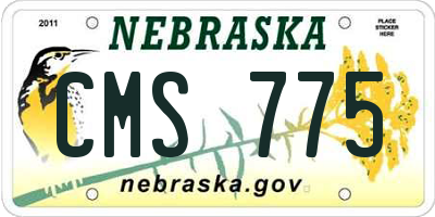 NE license plate CMS775