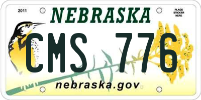 NE license plate CMS776