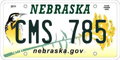 NE license plate CMS785