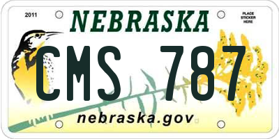 NE license plate CMS787