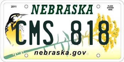 NE license plate CMS818