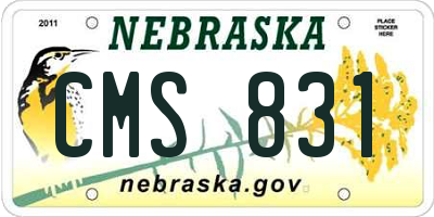 NE license plate CMS831