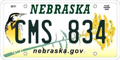 NE license plate CMS834