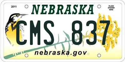 NE license plate CMS837