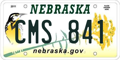 NE license plate CMS841