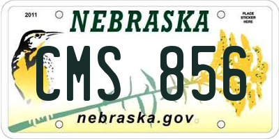 NE license plate CMS856