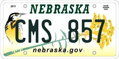 NE license plate CMS857