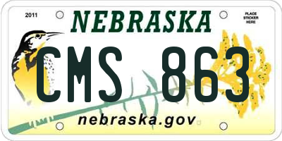NE license plate CMS863