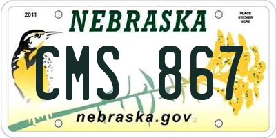 NE license plate CMS867