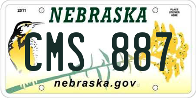 NE license plate CMS887