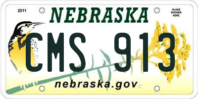 NE license plate CMS913