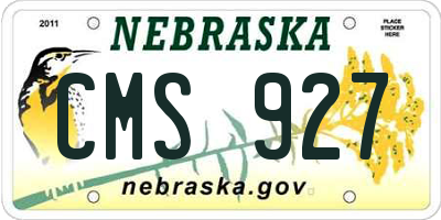 NE license plate CMS927