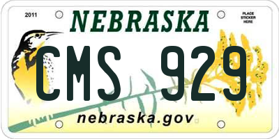 NE license plate CMS929