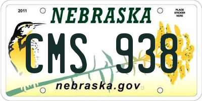 NE license plate CMS938