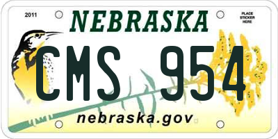 NE license plate CMS954