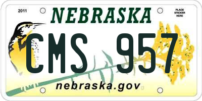 NE license plate CMS957
