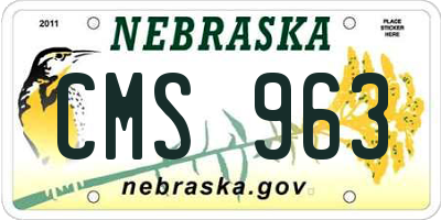 NE license plate CMS963