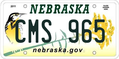 NE license plate CMS965