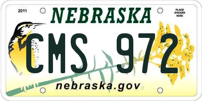 NE license plate CMS972