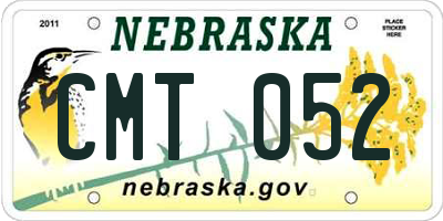 NE license plate CMT052
