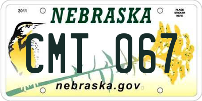 NE license plate CMT067