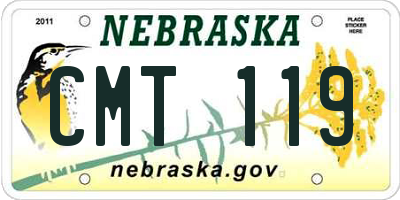 NE license plate CMT119