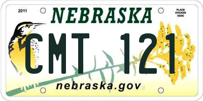 NE license plate CMT121