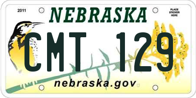NE license plate CMT129