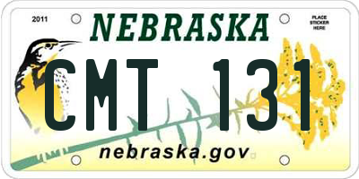 NE license plate CMT131