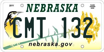 NE license plate CMT132