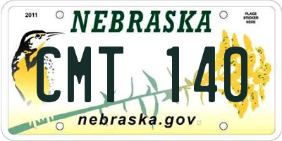 NE license plate CMT140