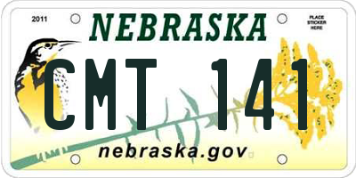 NE license plate CMT141