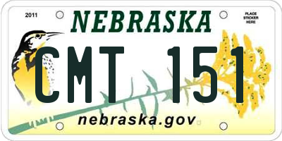 NE license plate CMT151