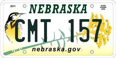 NE license plate CMT157