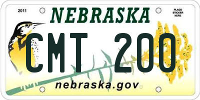 NE license plate CMT200