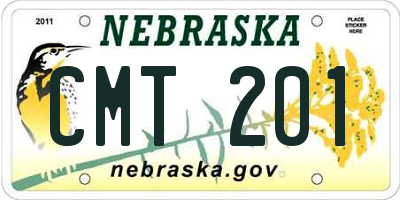 NE license plate CMT201