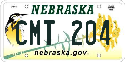 NE license plate CMT204