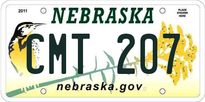 NE license plate CMT207