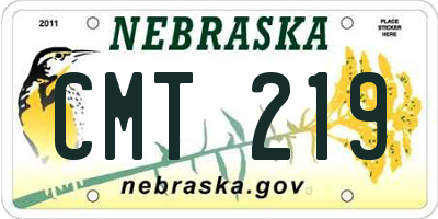 NE license plate CMT219