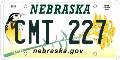 NE license plate CMT227