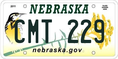 NE license plate CMT229